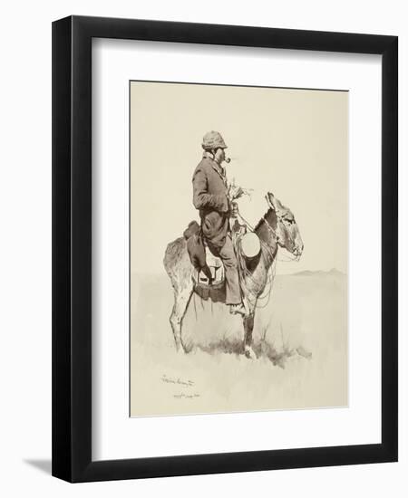 Jack's Man William, a Modern Sancho Panza (Brush, Pen and Ink and Gouache on Paper)-Frederic Remington-Framed Giclee Print