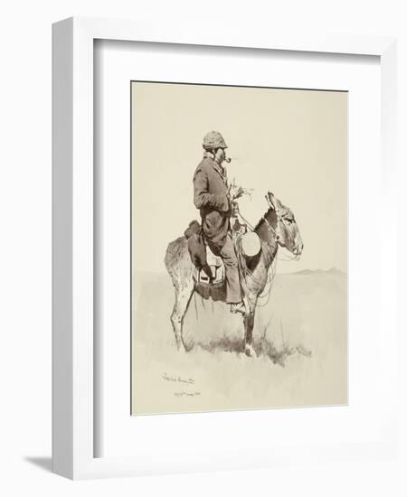 Jack's Man William, a Modern Sancho Panza (Brush, Pen and Ink and Gouache on Paper)-Frederic Remington-Framed Giclee Print