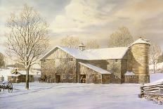 Children Skating at the Pond Behind the Barn-Jack Wemp-Giclee Print