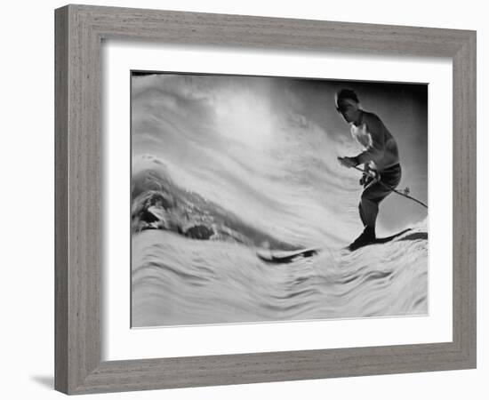 Jack Wilderman Skiing on Ridge Run at Mountain Badly-George Silk-Framed Photographic Print