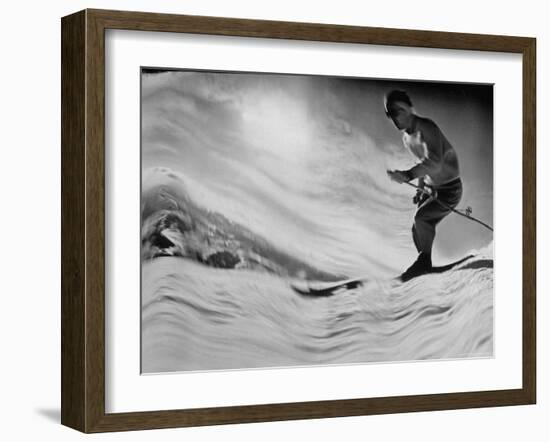 Jack Wilderman Skiing on Ridge Run at Mountain Badly-George Silk-Framed Photographic Print