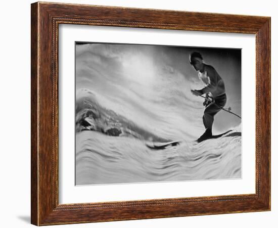 Jack Wilderman Skiing on Ridge Run at Mountain Badly-George Silk-Framed Photographic Print