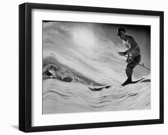 Jack Wilderman Skiing on Ridge Run at Mountain Badly-George Silk-Framed Photographic Print