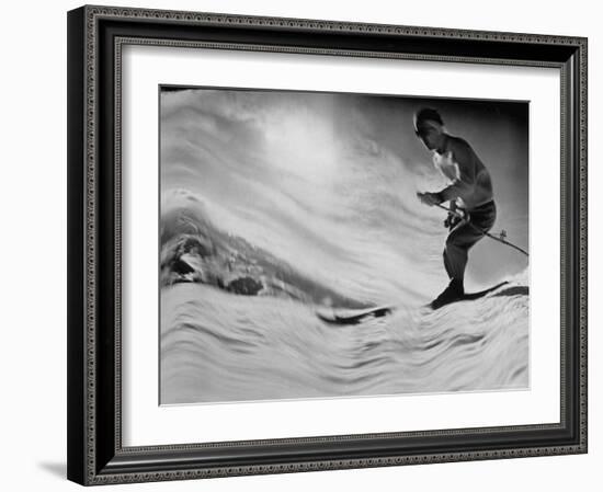 Jack Wilderman Skiing on Ridge Run at Mountain Badly-George Silk-Framed Photographic Print