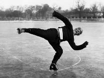 Elderly Chinese Man Ice Skating-Jack Wilkes-Framed Photographic Print