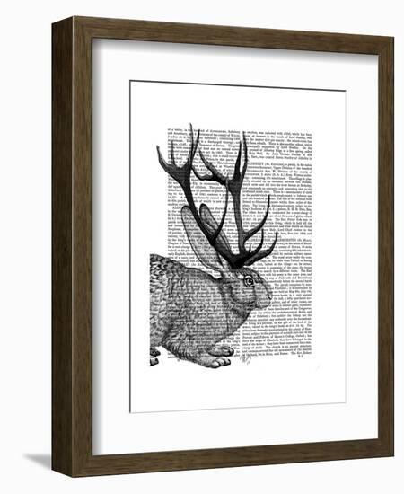 Jackalope Portrait 2-Fab Funky-Framed Art Print