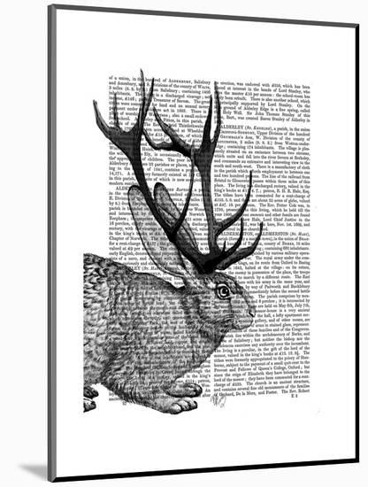 Jackalope Portrait 2-Fab Funky-Mounted Art Print