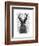 Jackalope with Grey Antlers-Fab Funky-Framed Art Print