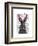 Jackalope with Pink Antlers-Fab Funky-Framed Art Print