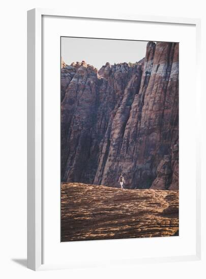 Jacki Arevalo Hiking The Petrified Sand Dunes, Snow Canyon State Park, Utah-Louis Arevalo-Framed Photographic Print