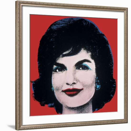 Jackie, 1964 (on red)-Andy Warhol-Framed Art Print