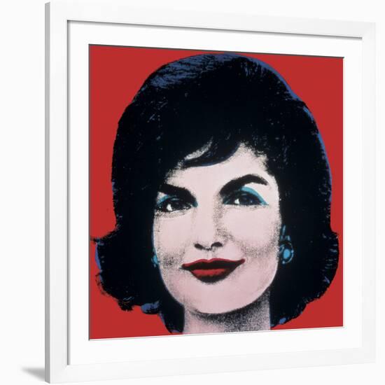 Jackie, 1964 (on red)-Andy Warhol-Framed Art Print