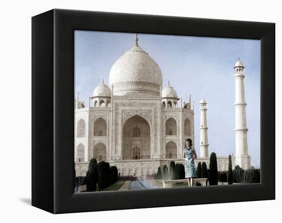 Jackie Kennedy in Front of the Taj Mahal, 15th March, 1962-null-Framed Stretched Canvas