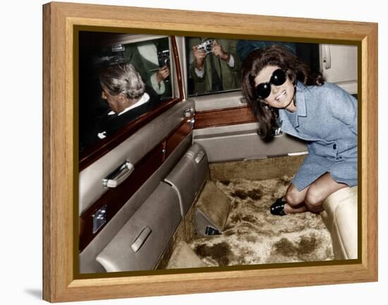 Jackie Kennedy Onassis Leaving London Airport, Aristotle Onassis Driving, 15th November 1968-null-Framed Stretched Canvas