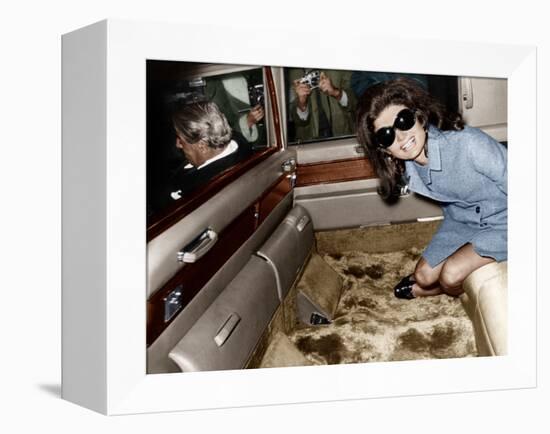 Jackie Kennedy Onassis Leaving London Airport, Aristotle Onassis Driving, 15th November 1968-null-Framed Stretched Canvas