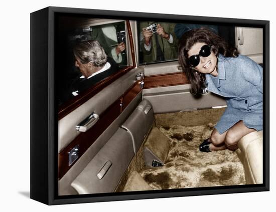 Jackie Kennedy Onassis Leaving London Airport, Aristotle Onassis Driving, 15th November 1968-null-Framed Stretched Canvas