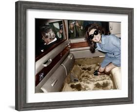 Jackie Kennedy Onassis Leaving London Airport, Aristotle Onassis Driving, 15th November 1968-null-Framed Photo