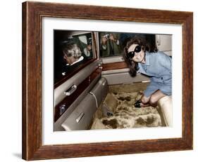 Jackie Kennedy Onassis Leaving London Airport, Aristotle Onassis Driving, 15th November 1968-null-Framed Photo