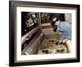 Jackie Kennedy Onassis Leaving London Airport, Aristotle Onassis Driving, 15th November 1968-null-Framed Photo