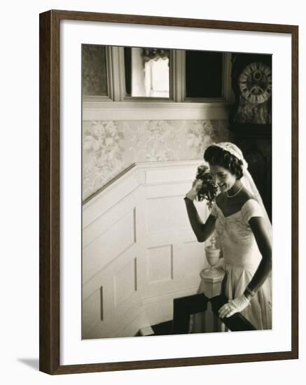 Jackie Kennedy Throwing the Bouquet-Toni Frissell-Framed Photo