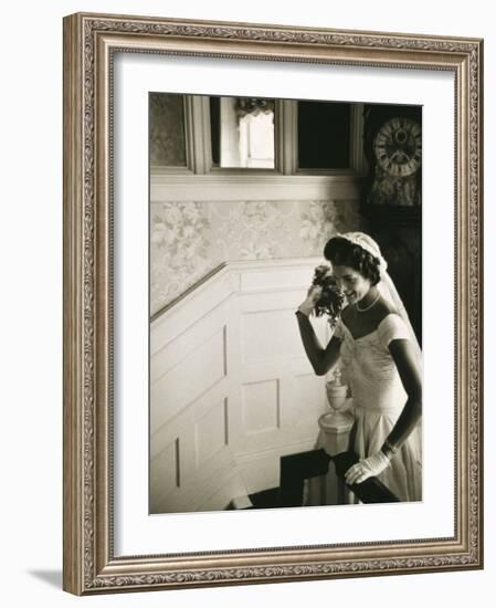 Jackie Kennedy Throwing the Bouquet-Toni Frissell-Framed Photo