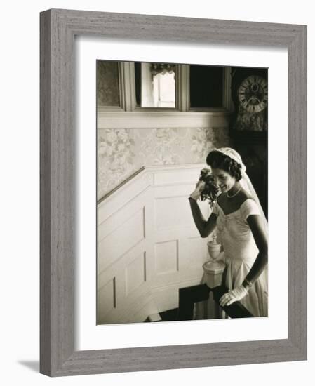 Jackie Kennedy Throwing the Bouquet-Toni Frissell-Framed Photo