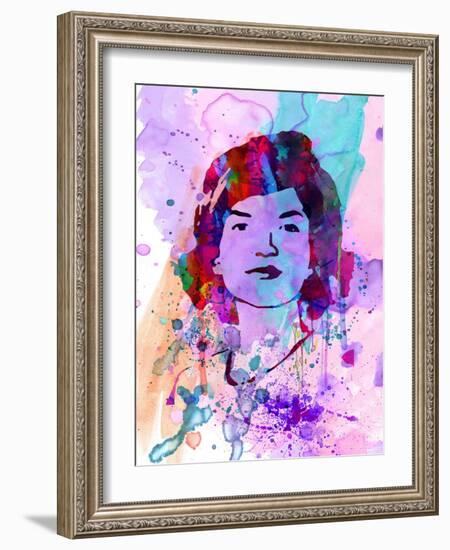 Jackie Kennedy Watercolor-Anna Malkin-Framed Art Print