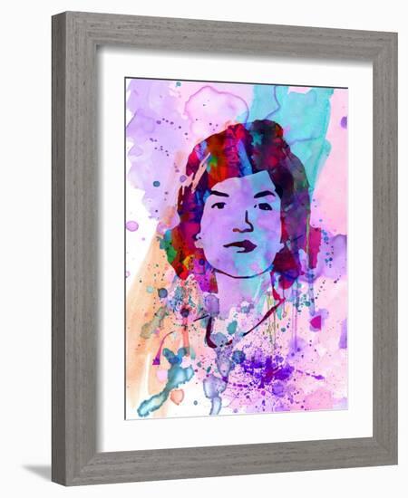 Jackie Kennedy Watercolor-Anna Malkin-Framed Art Print