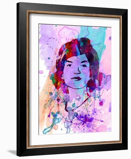 Jackie Kennedy Watercolor-Anna Malkin-Framed Art Print