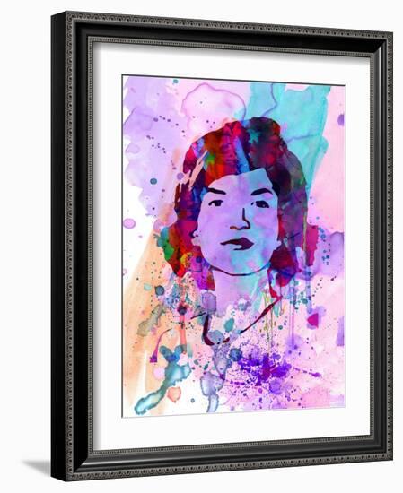 Jackie Kennedy Watercolor-Anna Malkin-Framed Art Print