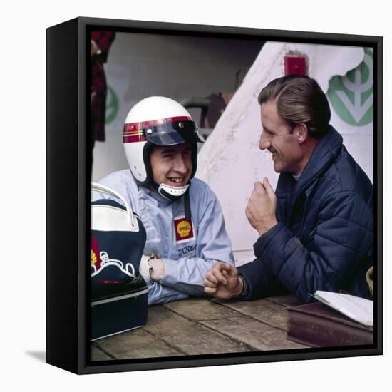 Jackie Stewart and Graham Hill Chatting, Monaco Grand Prix, Monte Carlo, 1966-null-Framed Premier Image Canvas