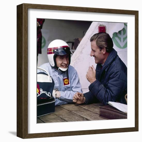 Jackie Stewart and Graham Hill Chatting, Monaco Grand Prix, Monte Carlo, 1966-null-Framed Photographic Print