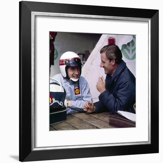 Jackie Stewart and Graham Hill Chatting, Monaco Grand Prix, Monte Carlo, 1966-null-Framed Photographic Print