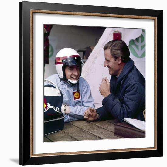 Jackie Stewart and Graham Hill Chatting, Monaco Grand Prix, Monte Carlo, 1966-null-Framed Photographic Print