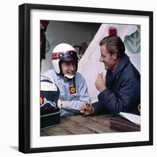 Jackie Stewart and Graham Hill Chatting, Monaco Grand Prix, Monte Carlo, 1966-null-Framed Photographic Print