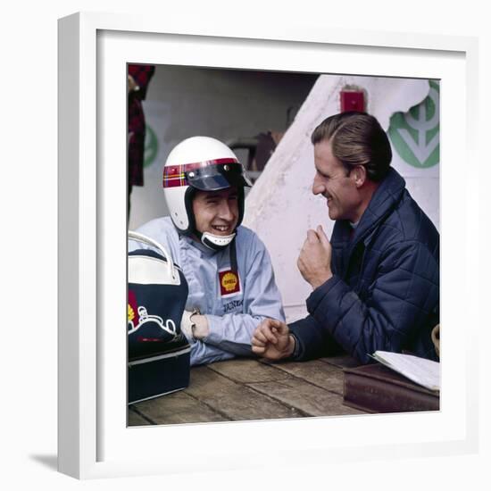 Jackie Stewart and Graham Hill Chatting, Monaco Grand Prix, Monte Carlo, 1966-null-Framed Photographic Print