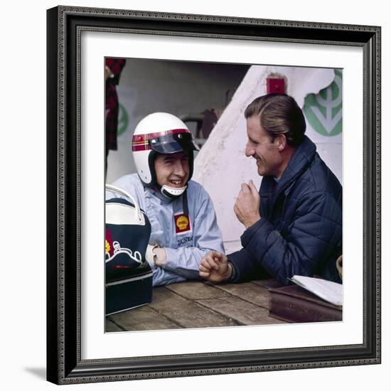 Jackie Stewart and Graham Hill Chatting, Monaco Grand Prix, Monte Carlo, 1966-null-Framed Photographic Print