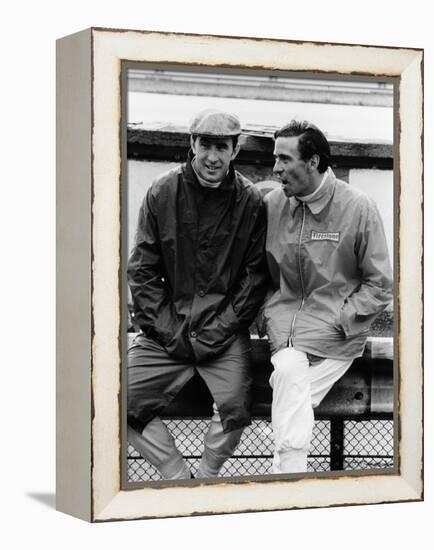 Jackie Stewart on the Left, and Jim Clark, 1967-null-Framed Premier Image Canvas