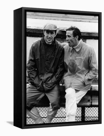 Jackie Stewart on the Left, and Jim Clark, 1967-null-Framed Premier Image Canvas