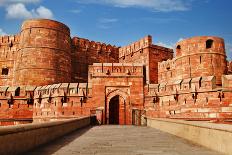 Tourists at Entrance to Agra Fort, Agra, Uttar Pradesh, India-jackmicro-Framed Premier Image Canvas