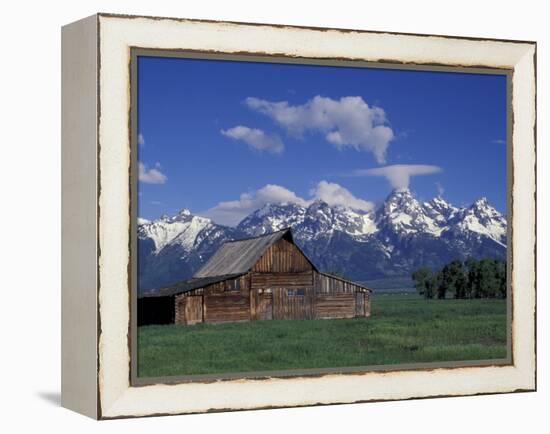 Jackson Hole Homestead and Grand Teton Range, Grand Teton National Park, Wyoming, USA-Jamie & Judy Wild-Framed Premier Image Canvas