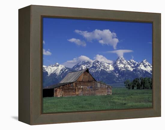 Jackson Hole Homestead and Grand Teton Range, Grand Teton National Park, Wyoming, USA-Jamie & Judy Wild-Framed Premier Image Canvas