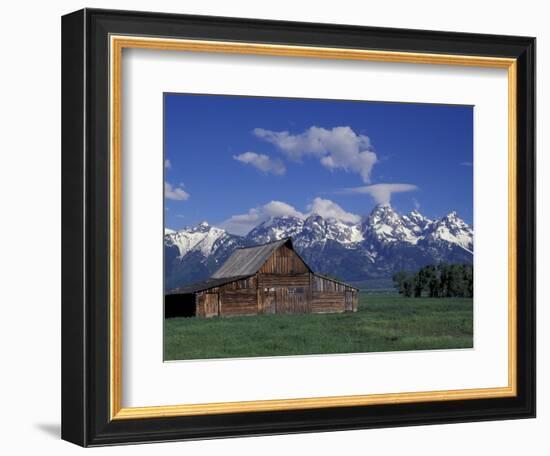 Jackson Hole Homestead and Grand Teton Range, Grand Teton National Park, Wyoming, USA-Jamie & Judy Wild-Framed Photographic Print