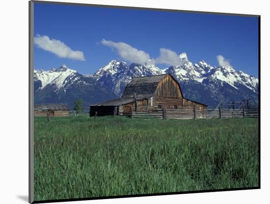 Jackson Hole Homestead and Grand Teton Range, Grand Teton National Park, Wyoming, USA-Jamie & Judy Wild-Mounted Photographic Print