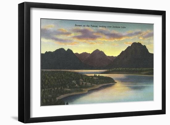 Jackson Lake, Sunset-null-Framed Art Print