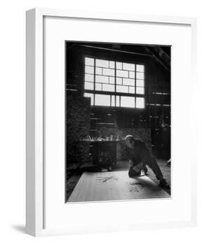 Jackson Pollock Working on a Painting-Martha Holmes-Framed Photographic Print