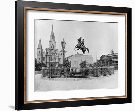 Jackson Square, New Orleans, C.1890 (B/W Photo)-American Photographer-Framed Giclee Print