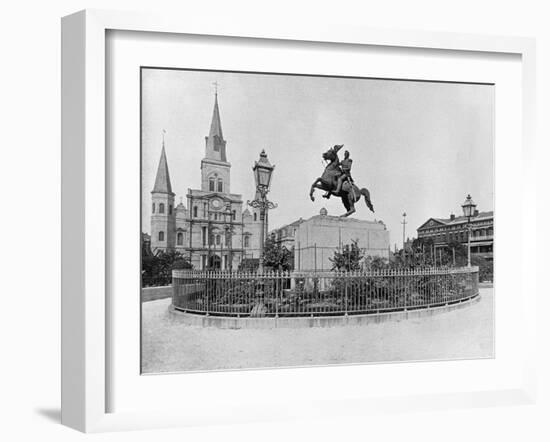 Jackson Square, New Orleans, C.1890 (B/W Photo)-American Photographer-Framed Giclee Print