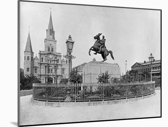 Jackson Square, New Orleans, C.1890 (B/W Photo)-American Photographer-Mounted Giclee Print