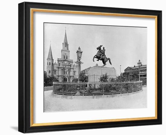 Jackson Square, New Orleans, C.1890 (B/W Photo)-American Photographer-Framed Giclee Print